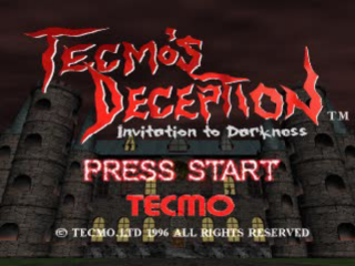 Tecmo's Deception Invitation to Darkness title screen for Playstation